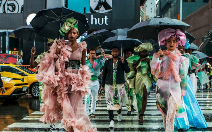 The show saw David Tlale use two iconic New York backdrops, Times Square and the Highline, as the setting to reveal his new Azania spring/summer collection. Picture: Supplied