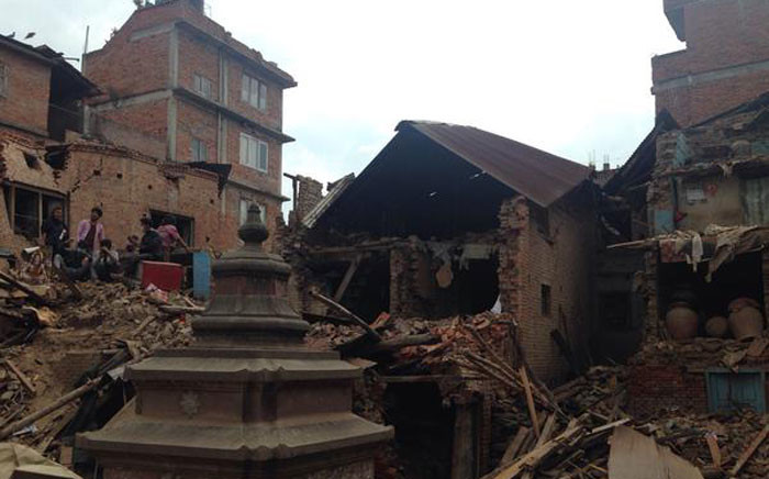 Clean-up operations underway in Nepal. Picture: Mia Lindeque/EWN. 