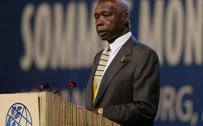 FILE: Former Kenyan President Daniel Arap Moi gives a speech on 2 September 2002 at the Sandton Convention Centre in Johannesburg. Picture: AFP
