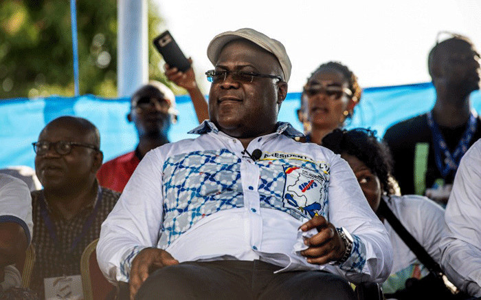 UDPS opposition party leader Felix Tshisekedi looks at supporters during a rally in Kinshasa on 24 April 2018, the first opposition rally authorised since September 2016. Picture: AFP.