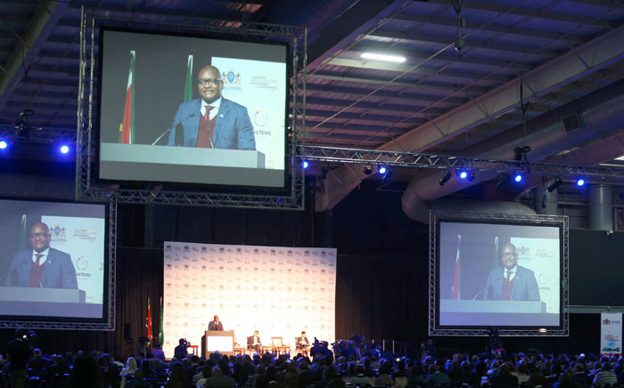 Gauteng Premier David Makhura speaking at the Gauteng Infrastructure Investment Conference in Midrand on 27 July. Picture: Twitter/@GautengProvince.