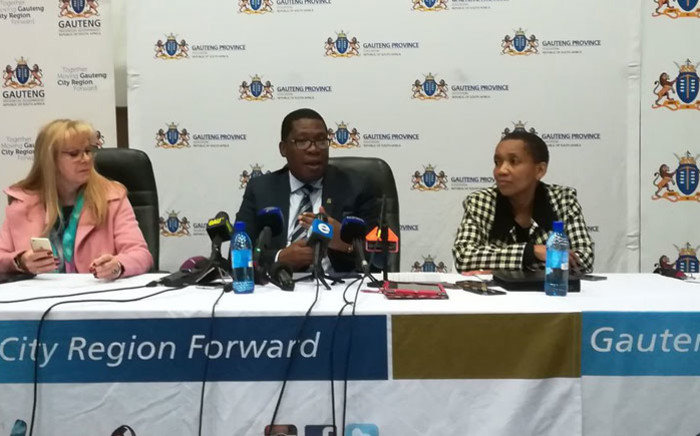 Gauteng Education MEC Panyaza Lesufi briefs the media on the department's online registration system on 8 August 2018. Picture: @EducationGP/Twitter