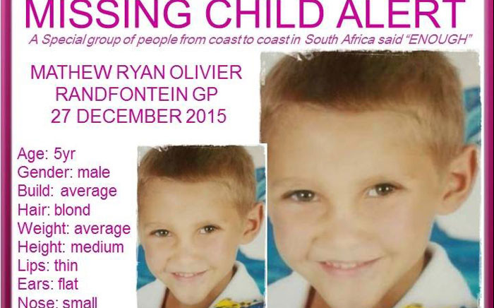 Matthew Ryan Olivier. Picture: Missing Minors The Pink Ladies Organization Facebook page.