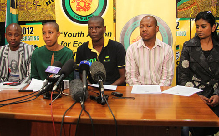 ANCYL leaders addressing a media conference. Picture: Taurai Maduna/EWN