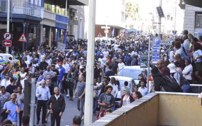 Protesters disperse following the Anti Zuma March in Cape Town. Picture: Imran Goga/EWN