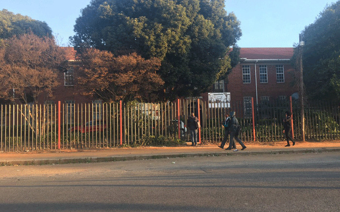 Pupils outside Forest High School after one of them was stabbed to death. Picture: Robinson Nqola/EWN.