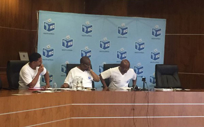 The Independent Electoral Commission (IEC) briefed the media about registration activity on day one. Picture: Masa Kekana/EWN