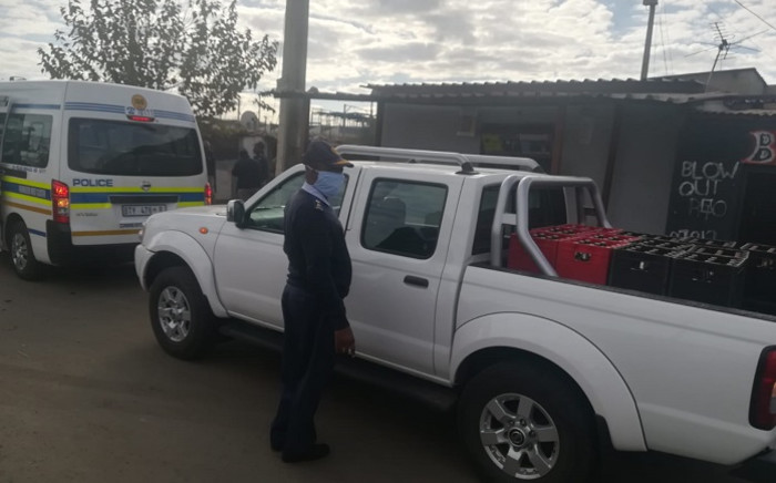 Gauteng police on 11 June 2020 seized hundreds of litres of alcohol and expired food at several tuck shops in Germiston, Ekurhuleni, during Operation Okae Molao. Picture: @SAPoliceService/Twitter