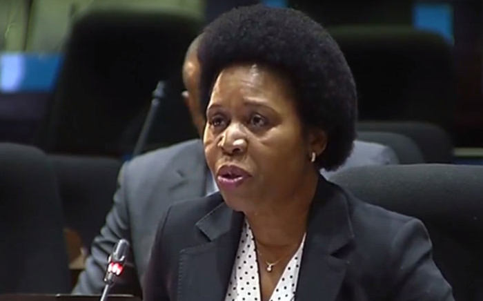 A screengrab of non-executive PIC director Dudu Hlatshwayo appearing at the PIC inquiry on 26 February 2019.