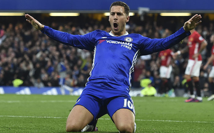 Chelsea forward Eden Hazard celebrates a goal. Picture: AFP