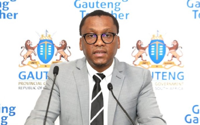 FILE: Former Gauteng Health MEC Dr Bandile Masuku addressing the media in Johannesburg during a press briefing on 17 July 2020 by the provincial command council on its response to the COVID-19 pandemic. Picture: @GautengProvince/Twitter