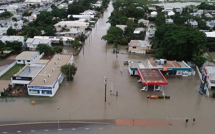 This handout photo from the Queensland Fire and Emergency Services (QFES) taken on 3 February 2019 and received on 4 February 2019 shows flooding in Townsville. Picture: AFP