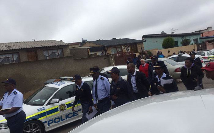 National Police Commissioner Khehla Sithole visits a Soweto house believed to be drug lab. Picture: Kgomotso Modise/EWN