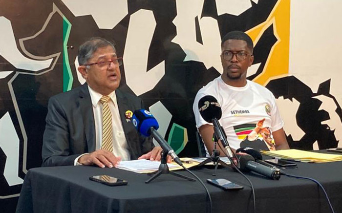 IFP national campaign committee Chairperson Narend Singh and IFP national Spokesperson Mkhuleko Hlengwa addressing the media on 22 Sepetmber on the party's readiness for the upcoming local government elections. Picture: 