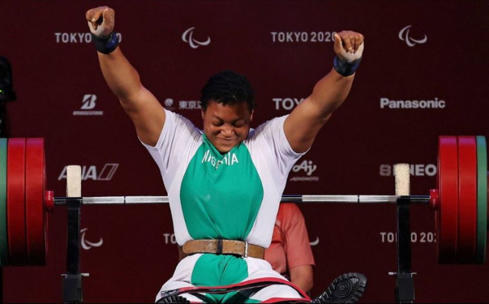 Nigerian Para power lifter Folashade Oluwafemiayo. Picture: @Paralympics/ Twitter.