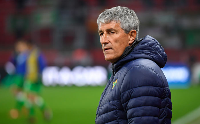 Spanish coach Quique Setien during the Uefa Europa League round of 32 first-leg football match between Rennes and Real Betis at the Roazhon Park stadium in Rennes, western France, on 14 February 2019. Picture: AFP
