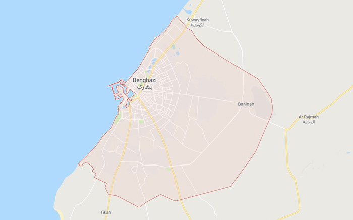 A screengrab from Google Maps showing Libya’s Benghazi.