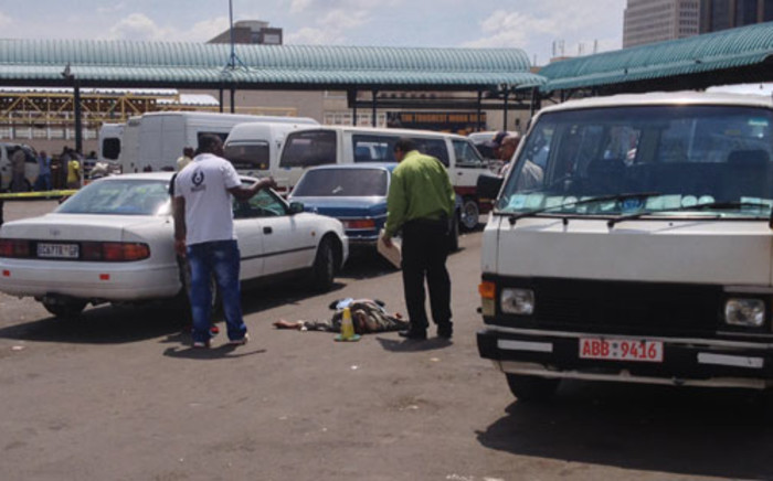 Three people were killed and six others injured at the Johannesburg taxi rank on Tuesday. Picture: Govan Whittles/EWN.