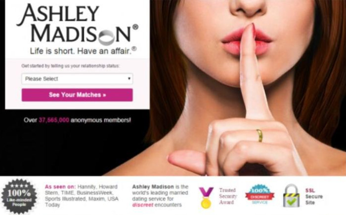 A screengrab of the AshleyMadison website