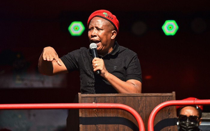 EFF leader Julius Malema was speaking at the EFF June 16 commemoration outside the Uitsig High School in Centurion. Picture: @EFFSouthAfrica/Twitter.