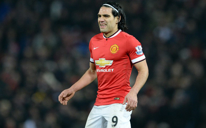 FILE: Manchester United’s Colombian striker Radamel Falcao gestures during the English Premier League football match between Manchester United and Burnley at Old Trafford in Manchester, on 11 February, 2015. Picture: AFP 