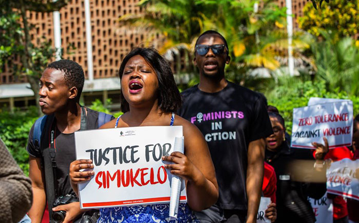 FILE: UKZN students marched after the murder of Simukelo Zondi. Zondi was allegedly murdered by a fellow student, Khanyile Nzimande, who accused him of being a zombie. Picture: UKZN/facebook.com