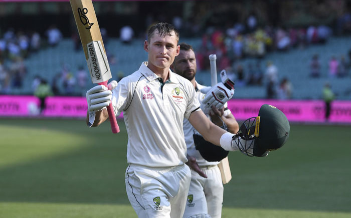 Australia's Marnus Labuschagne (foreground) and Matthew Wade walk off the field at stumps of day one of the third test against New Zealand on 3 January 2020. Picture: @cricketcomau/Twitter