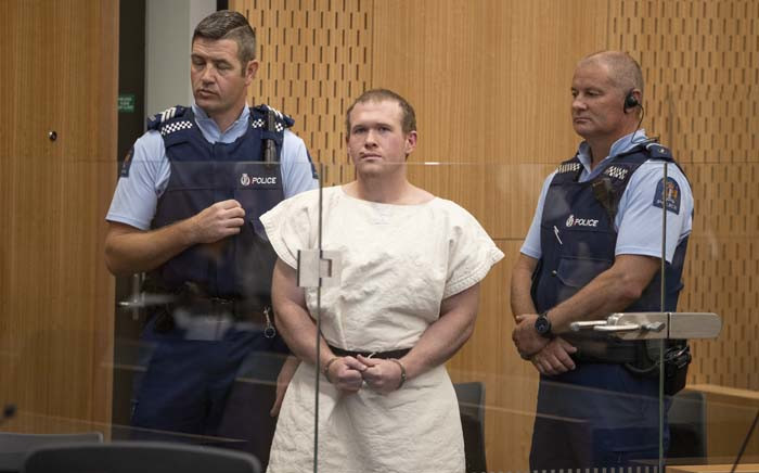 FILE: In this picture taken on 16 March 2019, Brenton Tarrant, the man charged in relation to the Christchurch massacre, stands in the dock during his appearance at the Christchurch District Court. Picture: AFP.