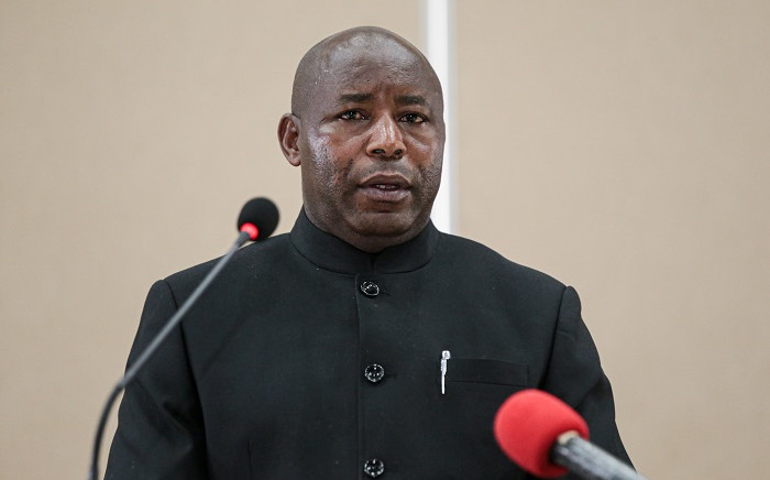 FILE: Evariste Ndayishimiye, Burundi's elected President from the ruling party, the National Council for the Defense of Democracy - Forces for the Defense of Democracy (CNDD-FDD), addresses the nation after signing the book of condolences at the state house in Bujumbura on 13 June 2020. Picture: AFP