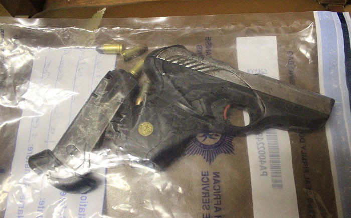 A gun and ammunition confiscated by the Philippi police on 15 March 2015. Picture: Saps 