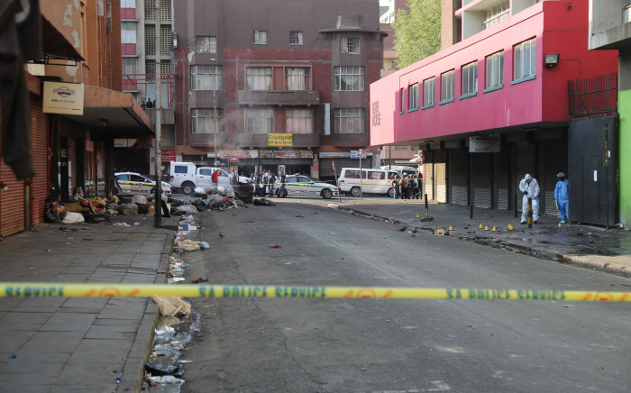 The scene of a shooting in Johannesburg CBD where seven people were wounded. Picture: Christa Eybers/EWN