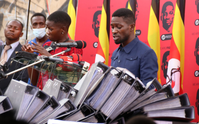 Uganda's opposition leader Bobi Wine called on Ugandans to 'rise up peacefully and unarmed' in protest against President Yoweri Museveni, who has ruled the East African country for nearly four decades. Picture: @HEBobiwine\Twitter