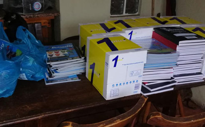 Some of the stationery donations collected by the Steenberg & Retreat news, ads & updates Facebook group. Picture: Facebook