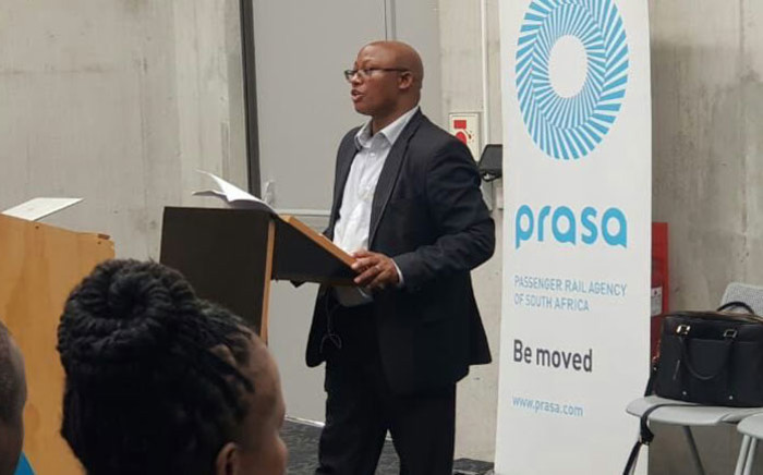 Prasa administrator Bongisizwe Mpondo addresses a stakeholder engagement forum in Khayelitsha, Cape Town on 23 January 2020. Picture: @PRASA_Group/Twitter