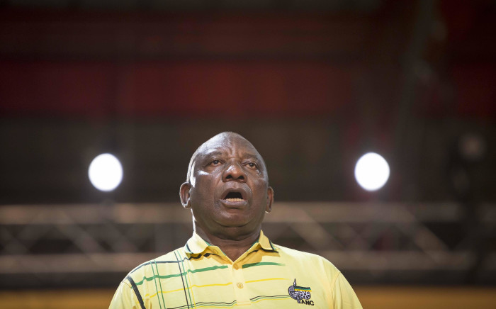 FILE: Cyril Ramaphosa sings the national anthem at the ANC's 54th national conference on 16 December 2017. Picture: Thomas Holder/EWN. 