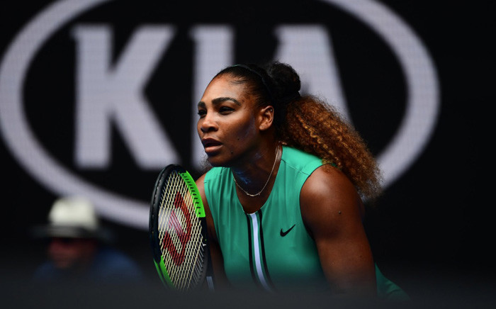 Serena Williams in action during the Australian Open first round match against Germany’s Tatjana Maria. Picture: @AustralianOpen/Twitter.