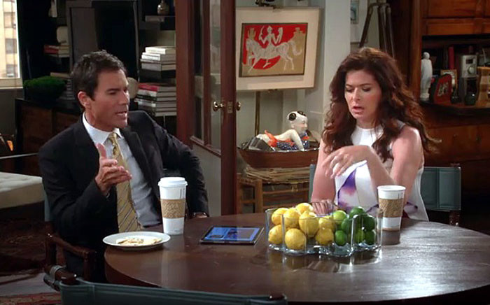 Will and Grace stars, Deborah Messing and Eric McCormack. Picture: YouTube screengrab.