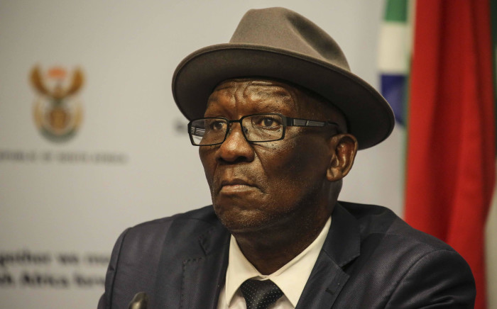 Minister of Police, Bheki Cele addressed the media on security detail and police deployment at the FNB Stadium during the Global Citizen Festival. Picture: Cindy Archillies/EWN.