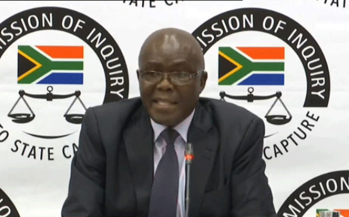 A YouTube screengrab shows Peter Thabethe, the former head of the Free State Agriculture Department, at the state capture inquiry on 28 October 2019.