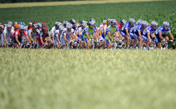 The pack rides in the 213 km and third stage of the 2010 Tour de France. Picture: AFP