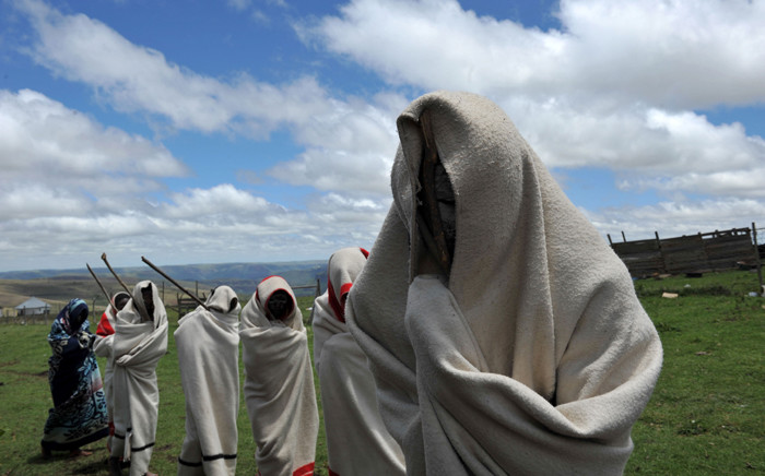 A picture of young boys from the Xhosa tribe attending a traditional initiation school in Libode in the Eastern Cape province. Picture: AFP.