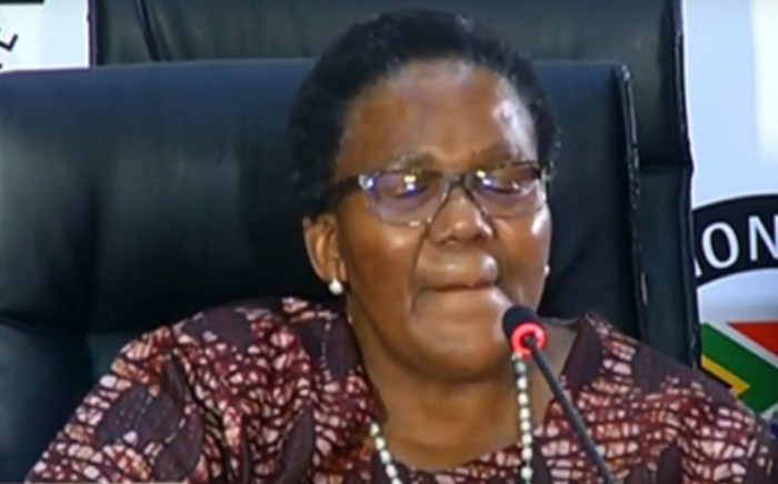 A screengrab of former Transport Minister Dipuo Peters at the state capture inquiry on 23 February 2021. Picture: SABC/YouTube.