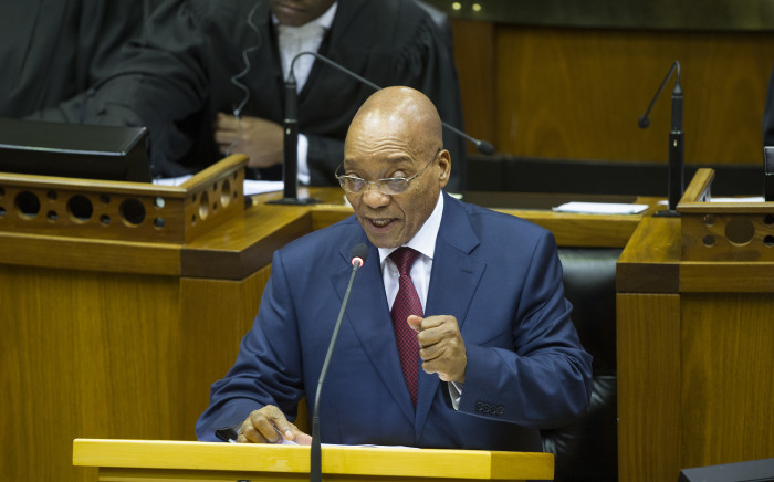South African President Jacob Zuma during the State of the Nation Address in Cape Town, on 12 February 2015. Picture: EPA/Rodger Bosch/Pool.