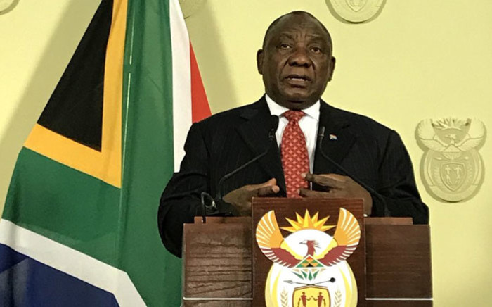 President Cyril Ramaphosa unveils an economic stimulus package at the Union Buildings in Pretoria on 21 September 2018. Picture: @PresidencyZA/Twitter