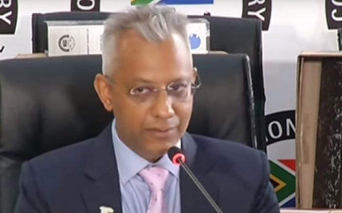 A screengrab of former Transnet CFO Anoj Singh giving evidence at the state capture inquiry on 12 March 2021. Picture: SABC/YouTube
