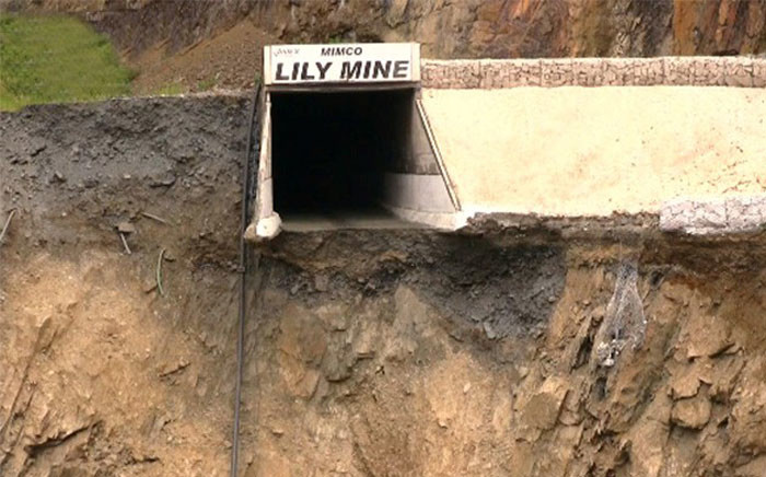 FILE: A sink hole at the Lily Mine in Barberton. Picture: Vantage Goldfield.