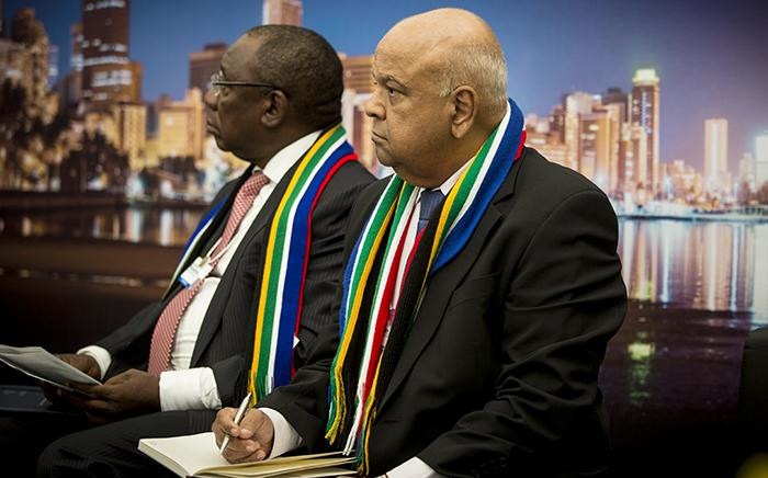 Finance Minister Pravin Gordhan speaks to potential investors at a Brand South Africa briefing at the World Economic Forum in Switerland on 17 January 2017. Picture: Reinart Toerien/EWN