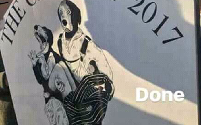 A screengrab of the controversial image used on a matric invitation by a Selborne College pupil. Picture: Supplied.