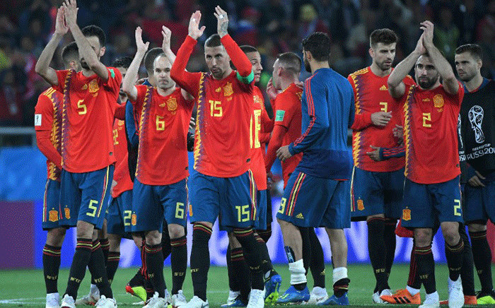 Spain's players acknowledge the crowd at the end of the Russia 2018 World Cup Group B football match between Spain and Morocco at the Kaliningrad Stadium in Kaliningrad on 25 June, 2018. Picture: AFP.
