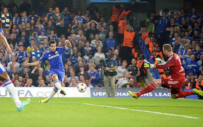 FILE: Chelsea's Cesc Fabregas takes a shot during a Uefa Champions League game against Schalke 04 on 17 September 2014. Picture: Official Chelsea Facebook page.